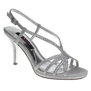 Nina New York Bobbie JS Jolie Rhinestone High Heels in Silver | Size 10M